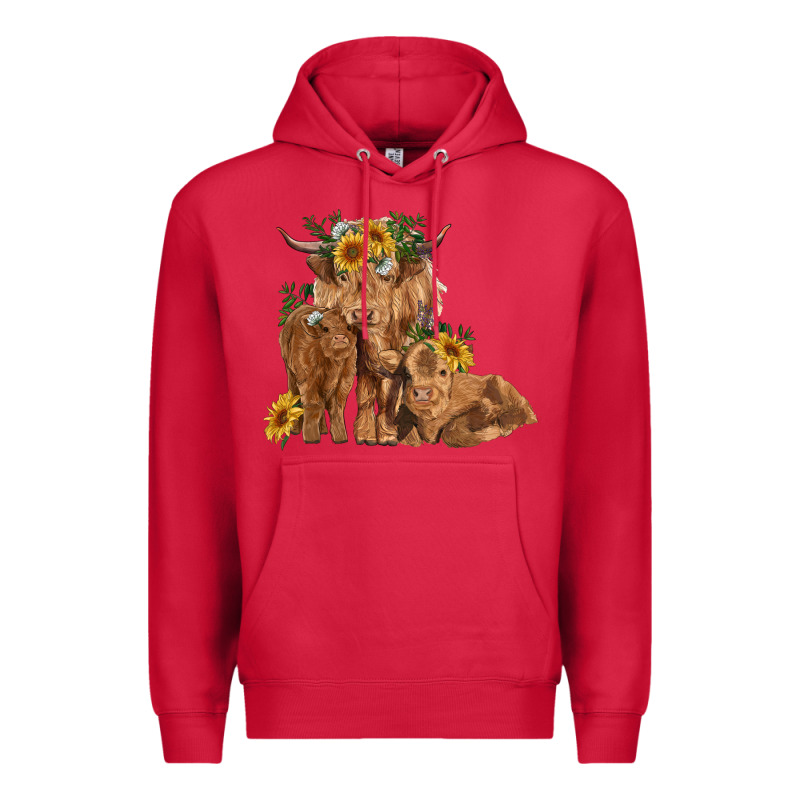 Highland Cow Family Premium Hoodie by RanaPortraitStore | Teevron