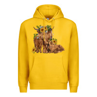 Lemon highland cow family Premium Hoodie - RanaPortraitStore