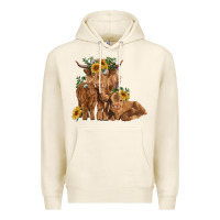 Tofu highland cow family Premium Hoodie - RanaPortraitStore