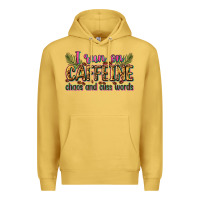 Antique Gold i run on caffeine chaos and cuss words Premium Hoodie - Zillion Design Studio