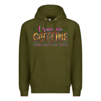 Army Green i run on caffeine chaos and cuss words Premium Hoodie - Zillion Design Studio