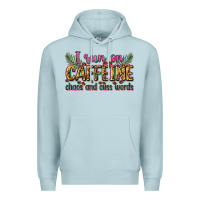 Blue Mist i run on caffeine chaos and cuss words Premium Hoodie - Zillion Design Studio