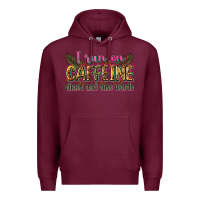 Burgundy i run on caffeine chaos and cuss words Premium Hoodie - Zillion Design Studio