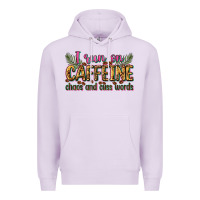 Lilac i run on caffeine chaos and cuss words Premium Hoodie - Zillion Design Studio