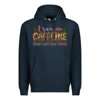 Navy i run on caffeine chaos and cuss words Premium Hoodie - Zillion Design Studio