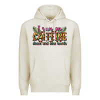 Oatmeal Heather i run on caffeine chaos and cuss words Premium Hoodie - Zillion Design Studio