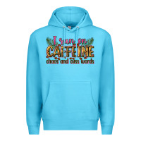 Ocean Blue i run on caffeine chaos and cuss words Premium Hoodie - Zillion Design Studio