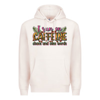 Pale Pink i run on caffeine chaos and cuss words Premium Hoodie - Zillion Design Studio