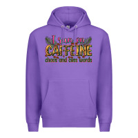 Purple i run on caffeine chaos and cuss words Premium Hoodie - Zillion Design Studio