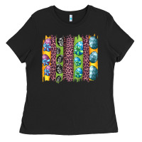 Black easter eggs and leopard brushstrokes Ladies Tee - Artiststas