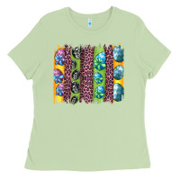 Matcha easter eggs and leopard brushstrokes Ladies Tee - Artiststas