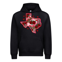 Black valentine' s day texas map with roses Urban Hoodie - RanaPortraitStore