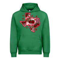 Emerald valentine' s day texas map with roses Urban Hoodie - RanaPortraitStore