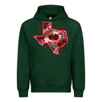 Forest Green valentine' s day texas map with roses Urban Hoodie - RanaPortraitStore