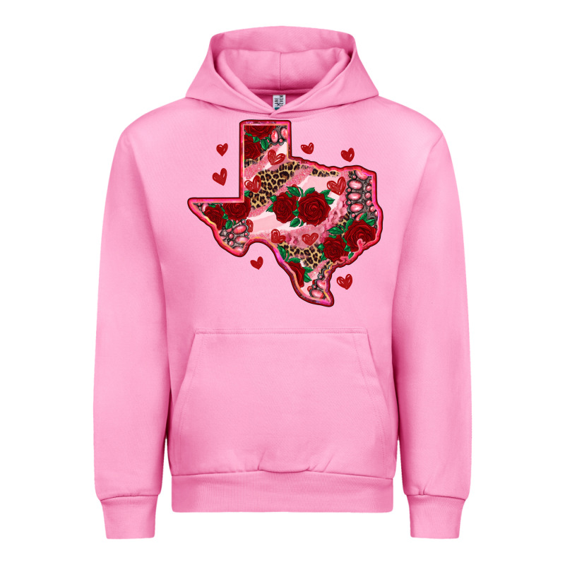 Valentine' S Day Texas Map With Roses Urban Hoodie by RanaPortraitStore | Teevron