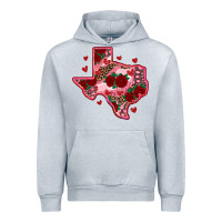 Heather Grey valentine' s day texas map with roses Urban Hoodie - RanaPortraitStore