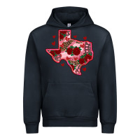 Navy valentine' s day texas map with roses Urban Hoodie - RanaPortraitStore