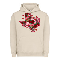 Pigment French Oak valentine' s day texas map with roses Urban Hoodie - RanaPortraitStore