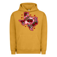 Pigment Peanut Butter valentine' s day texas map with roses Urban Hoodie - RanaPortraitStore