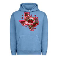 Pigment Pebble Blue valentine' s day texas map with roses Urban Hoodie - RanaPortraitStore