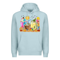 Blue Mist summer drinks coffee cups Premium Hoodie - texasbilliewilder