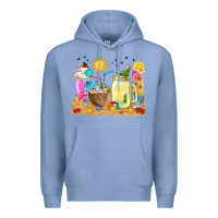Colony Blue summer drinks coffee cups Premium Hoodie - texasbilliewilder