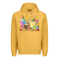 Mustard summer drinks coffee cups Premium Hoodie - texasbilliewilder