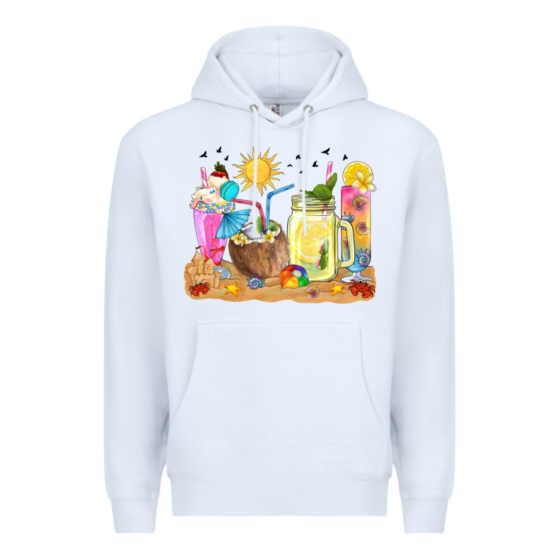 Summer Drinks Coffee Cups Premium Hoodie by texasbilliewilder | Teevron
