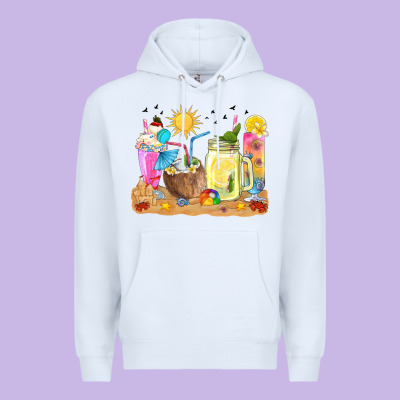 Summer Drinks Coffee Cups Premium Hoodie Designed By Texasbilliewilder