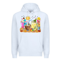 White summer drinks coffee cups Premium Hoodie - texasbilliewilder