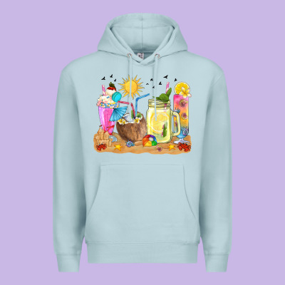 Summer Drinks Coffee Cups Premium Hoodie Designed By Texasbilliewilder