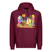 Burgundy summer drinks coffee cups Premium Hoodie - texasbilliewilder