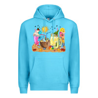Ocean Blue summer drinks coffee cups Premium Hoodie - texasbilliewilder