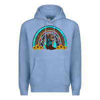 Colony Blue western cowboy boots sunflowers rainbow Premium Hoodie - RanaPortraitStore