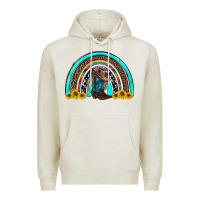 Oatmeal Heather western cowboy boots sunflowers rainbow Premium Hoodie - RanaPortraitStore
