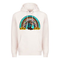 Pale Pink western cowboy boots sunflowers rainbow Premium Hoodie - RanaPortraitStore