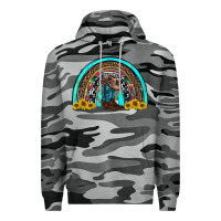 Slate Camo western cowboy boots sunflowers rainbow Premium Hoodie - RanaPortraitStore