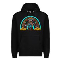 Black western cowboy boots sunflowers rainbow Premium Hoodie - RanaPortraitStore
