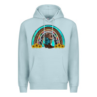 Blue Mist western cowboy boots sunflowers rainbow Premium Hoodie - RanaPortraitStore
