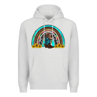 Dove Grey western cowboy boots sunflowers rainbow Premium Hoodie - RanaPortraitStore