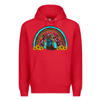 Red western cowboy boots sunflowers rainbow Premium Hoodie - RanaPortraitStore