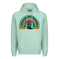 Seafoam western cowboy boots sunflowers rainbow Premium Hoodie - RanaPortraitStore
