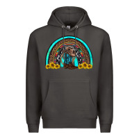 Smoke western cowboy boots sunflowers rainbow Premium Hoodie - RanaPortraitStore