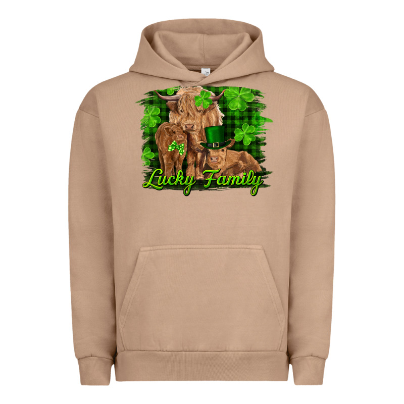 St Patrick's Day Lucky Cow Family Urban Hoodie by RanaPortraitStore | Teevron