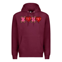 Burgundy valentine's day xoxo heart balloon Premium Hoodie - RanaPortraitStore