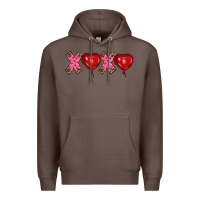 Coffee valentine's day xoxo heart balloon Premium Hoodie - RanaPortraitStore