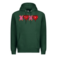 Sports Green valentine's day xoxo heart balloon Premium Hoodie - RanaPortraitStore