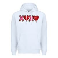 White valentine's day xoxo heart balloon Premium Hoodie - RanaPortraitStore