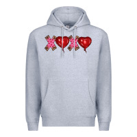 Heather Grey valentine's day xoxo heart balloon Premium Hoodie - RanaPortraitStore
