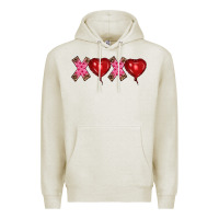 Oatmeal Heather valentine's day xoxo heart balloon Premium Hoodie - RanaPortraitStore